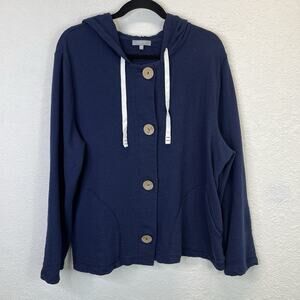 Habitat clothes to live in Blue Hoodie Cardigan Size XL, boho, lagenlook, comfy